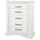 McKinney 5-drawer Bedroom Chest of Drawers Vintage White - Home & Sleep Outlet
