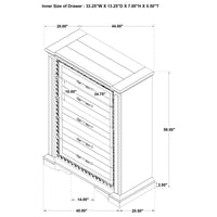 McKinney 5-drawer Bedroom Chest of Drawers Vintage White - Home & Sleep Outlet