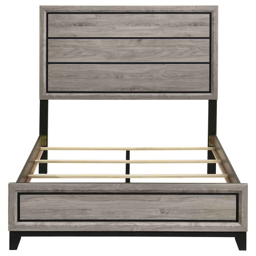 Valen Wood Full Panel Bed Light Taupe - Home & Sleep Outlet