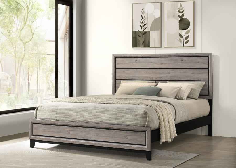 Valen Wood California King Panel Bed Light Taupe - Home & Sleep Outlet
