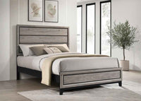 Valen Wood Queen Panel Bed Light Taupe - Home & Sleep Outlet