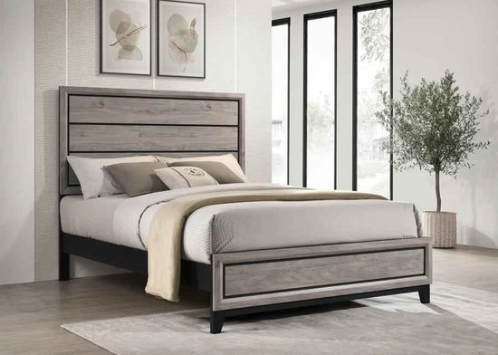 Valen Wood Queen Panel Bed Light Taupe