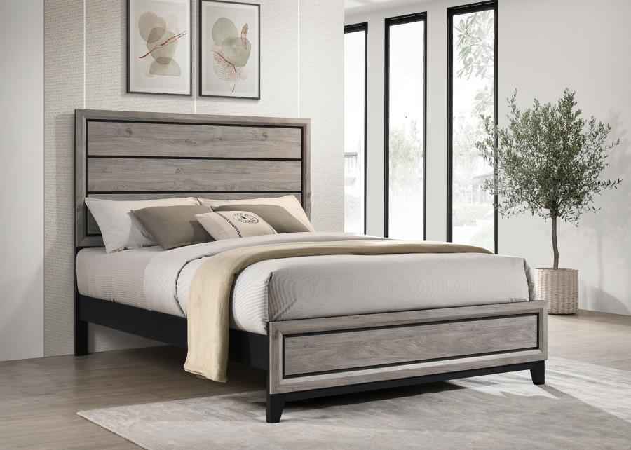 Valen Wood Queen Panel Bed Light Taupe - Home & Sleep Outlet