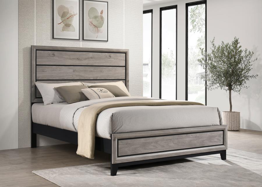 Home & Sleep Outlet - Watson Wood Queen Panel Bed Light Taupe