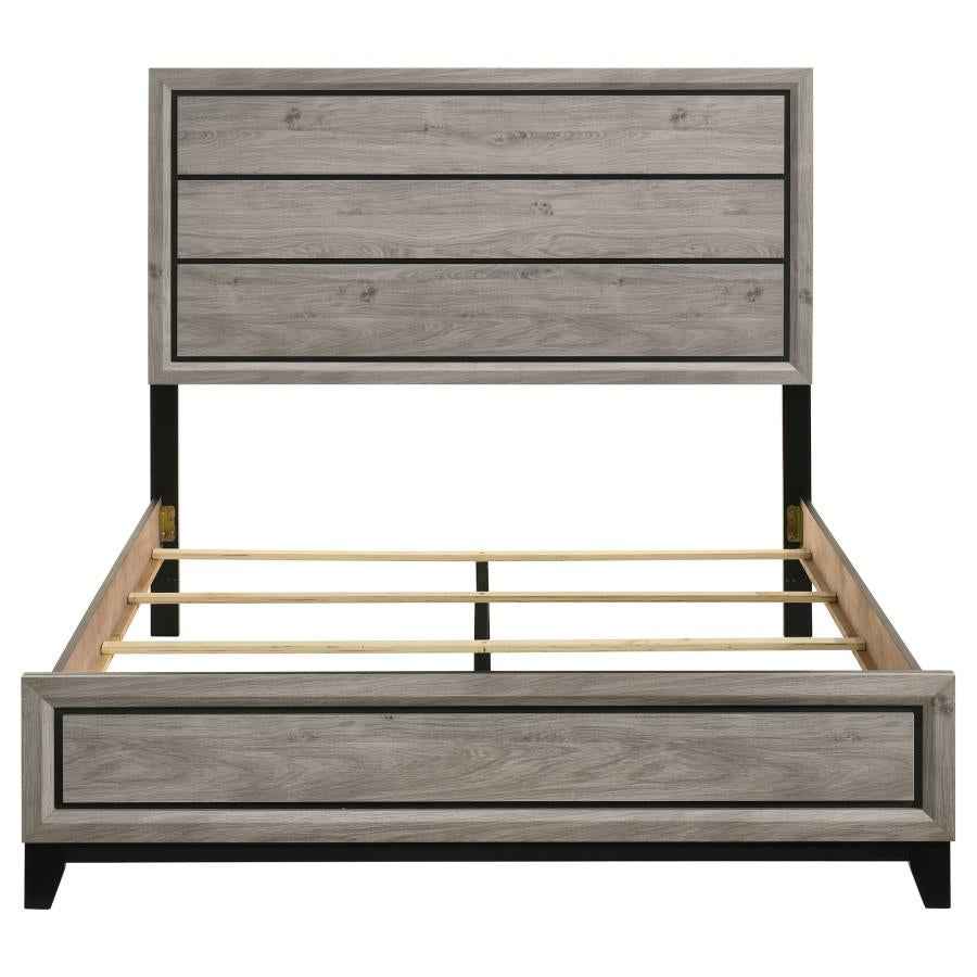 Valen Wood Queen Panel Bed Light Taupe - Home & Sleep Outlet