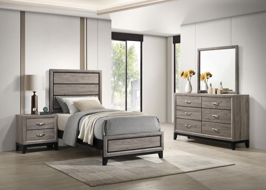 Home & Sleep Outlet - Watson Four-piece Twin Bedroom Set Light Taupe