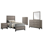 Home & Sleep Outlet - Watson Five-piece Twin Bedroom Set Light Taupe