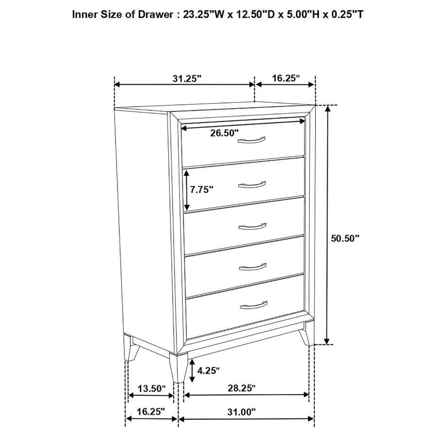 Home & Sleep Outlet - Watson Five-piece Twin Bedroom Set Light Taupe