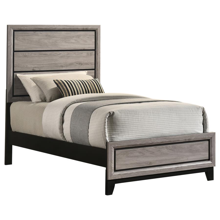 Home & Sleep Outlet - Watson Wood Twin Panel Bed Light Taupe