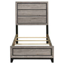 Valen Wood Twin Panel Bed Light Taupe