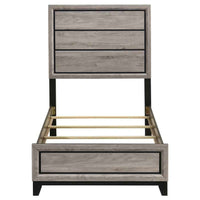 Valen Wood Twin Panel Bed Light Taupe