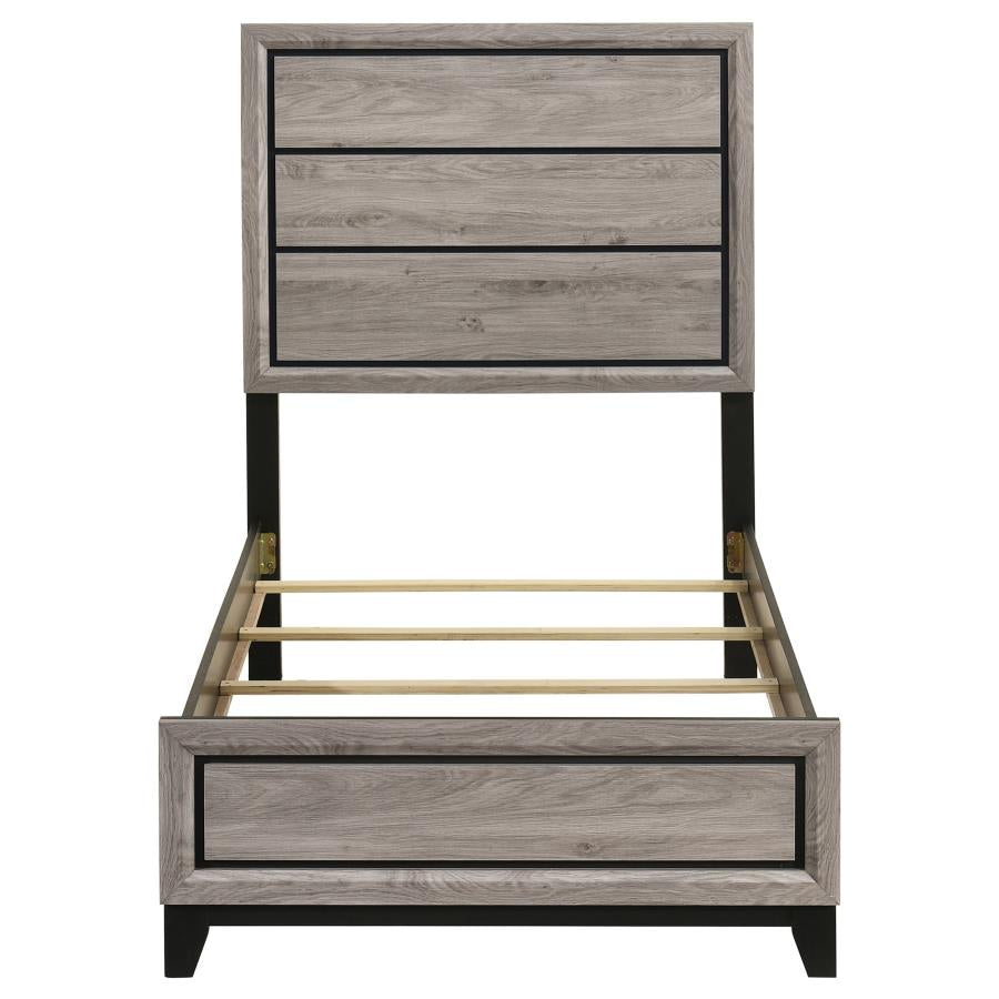 Home & Sleep Outlet - Watson Wood Twin Panel Bed Light Taupe