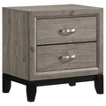 Home & Sleep Outlet - Watson 2-drawer Nightstand Bedside Table Light Taupe