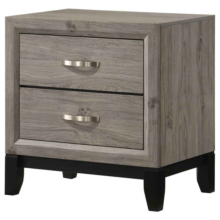 Valen 2-drawer Nightstand Bedside Table Light Taupe