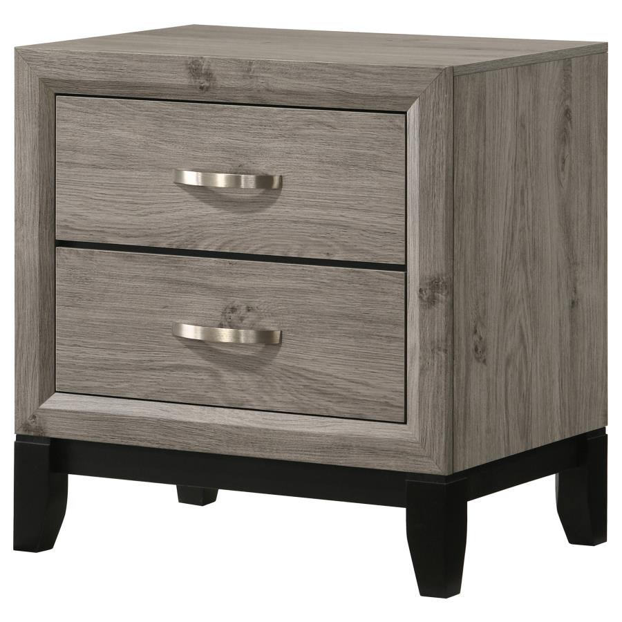 Home & Sleep Outlet - Watson 2-drawer Nightstand Bedside Table Light Taupe