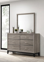 Home & Sleep Outlet - Watson 6-drawer Bedroom Dresser and Mirror Light Taupe