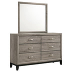 Home & Sleep Outlet - Watson 6-drawer Bedroom Dresser and Mirror Light Taupe