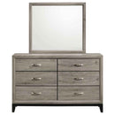 Valen 6-drawer Bedroom Dresser and Mirror Light Taupe