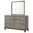 Valen 6-drawer Bedroom Dresser and Mirror Light Taupe