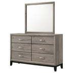 Home & Sleep Outlet - Watson 6-drawer Bedroom Dresser and Mirror Light Taupe