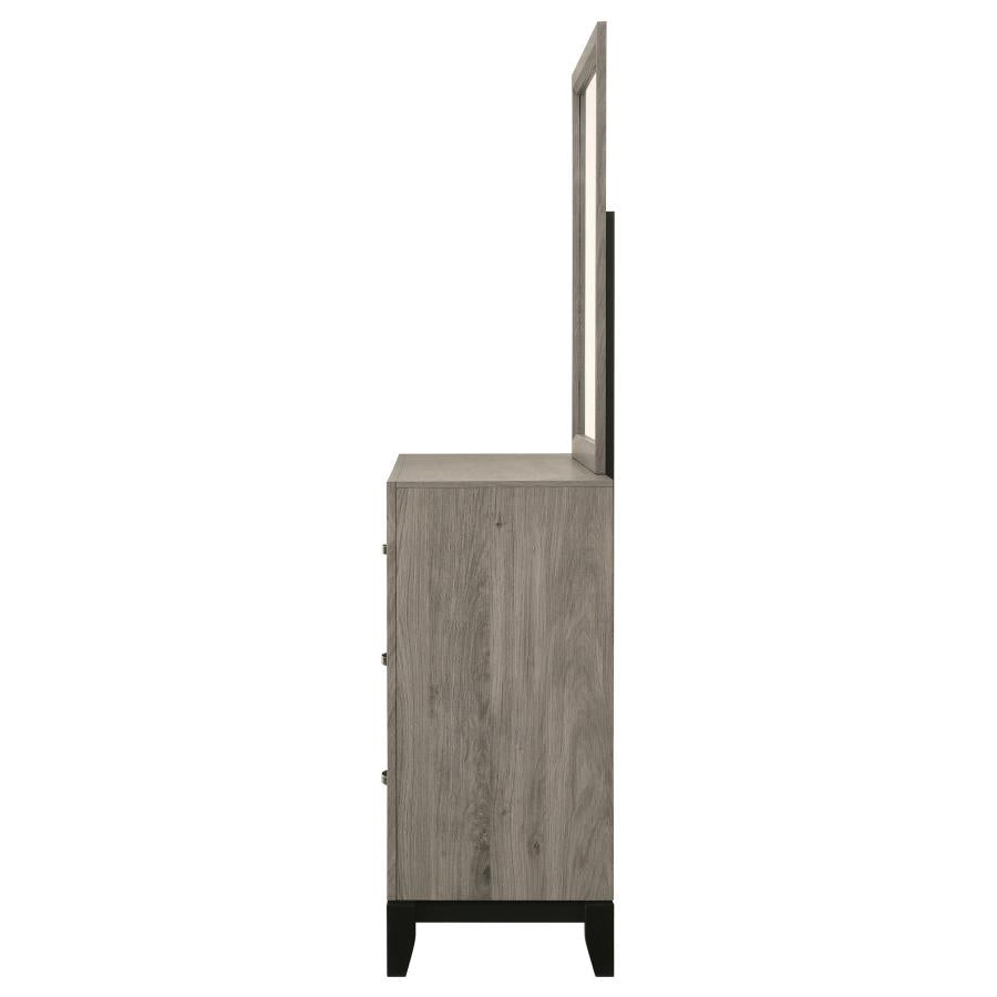 Home & Sleep Outlet - Watson 6-drawer Bedroom Dresser and Mirror Light Taupe
