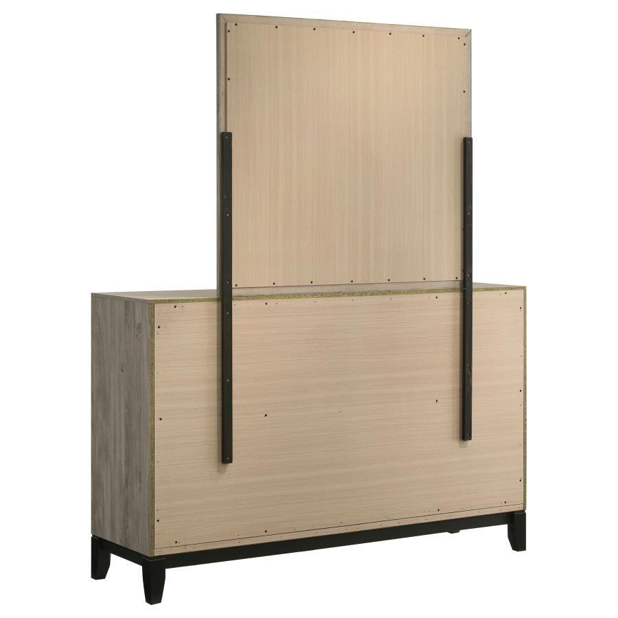 Home & Sleep Outlet - Watson 6-drawer Bedroom Dresser and Mirror Light Taupe