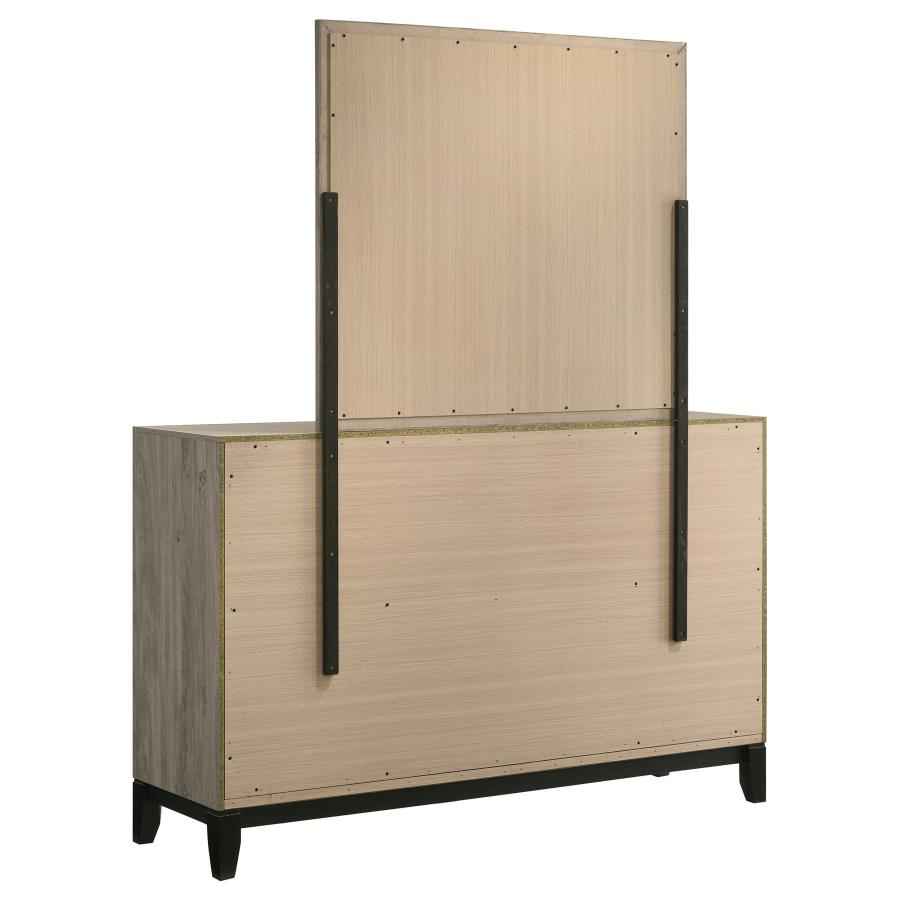 Valen 6-drawer Bedroom Dresser and Mirror Light Taupe
