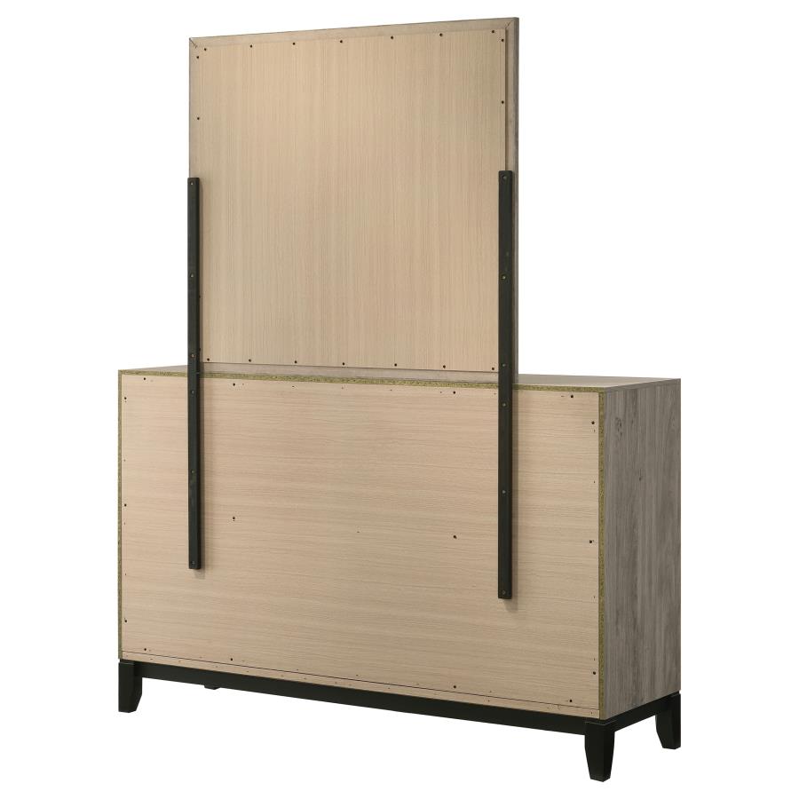 Home & Sleep Outlet - Watson 6-drawer Bedroom Dresser and Mirror Light Taupe