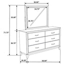 Valen 6-drawer Bedroom Dresser and Mirror Light Taupe