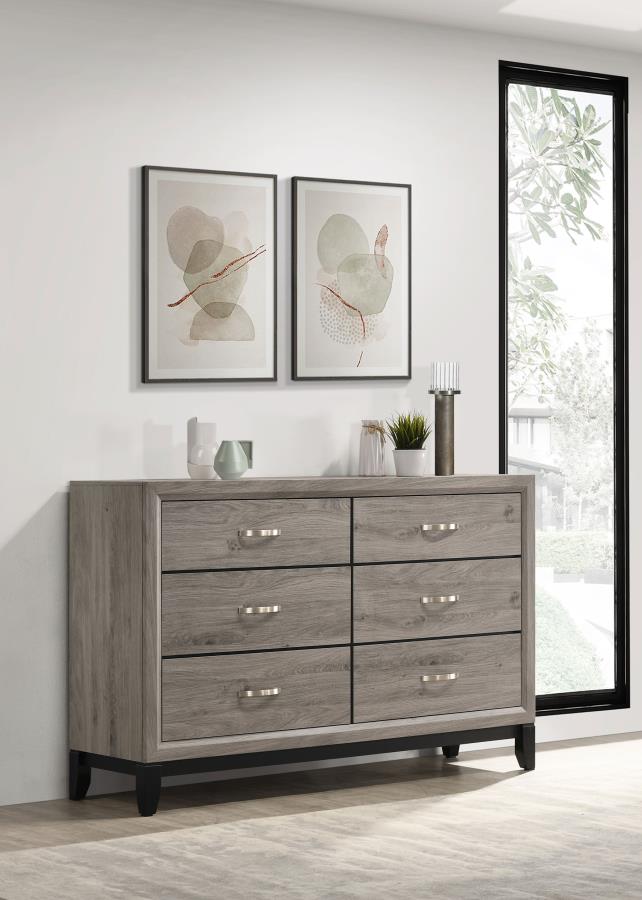 Home & Sleep Outlet - Watson 6-drawer Bedroom Dresser Cabinet Light Taupe