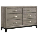 Valen 6-drawer Bedroom Dresser Cabinet Light Taupe