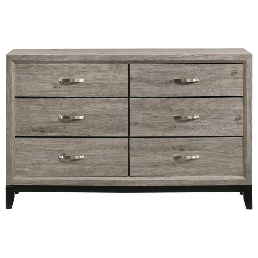 Home & Sleep Outlet - Watson 6-drawer Bedroom Dresser Cabinet Light Taupe