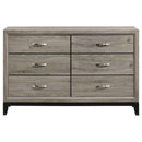 Valen 6-drawer Bedroom Dresser Cabinet Light Taupe