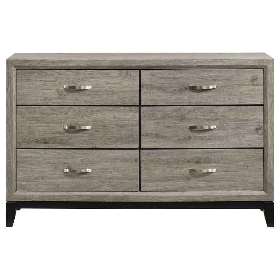 Valen 6-drawer Bedroom Dresser Cabinet Light Taupe