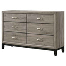 Valen 6-drawer Bedroom Dresser Cabinet Light Taupe