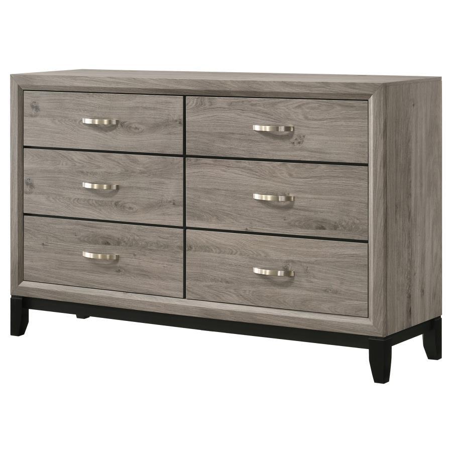 Home & Sleep Outlet - Watson 6-drawer Bedroom Dresser Cabinet Light Taupe