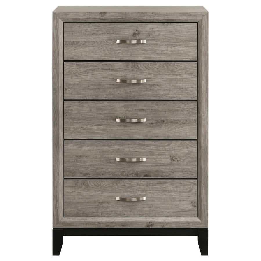 Home & Sleep Outlet - Watson 5-drawer Bedroom Chest of Drawers Light Taupe
