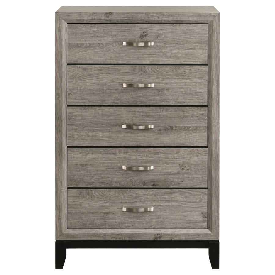 Valen 5-drawer Bedroom Chest of Drawers Light Taupe
