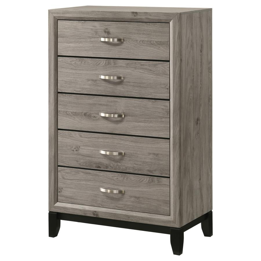 Home & Sleep Outlet - Watson 5-drawer Bedroom Chest of Drawers Light Taupe