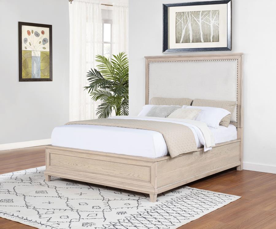 Home & Sleep Outlet - Pembroke 66-inch Queen Panel Bed Washed Oak