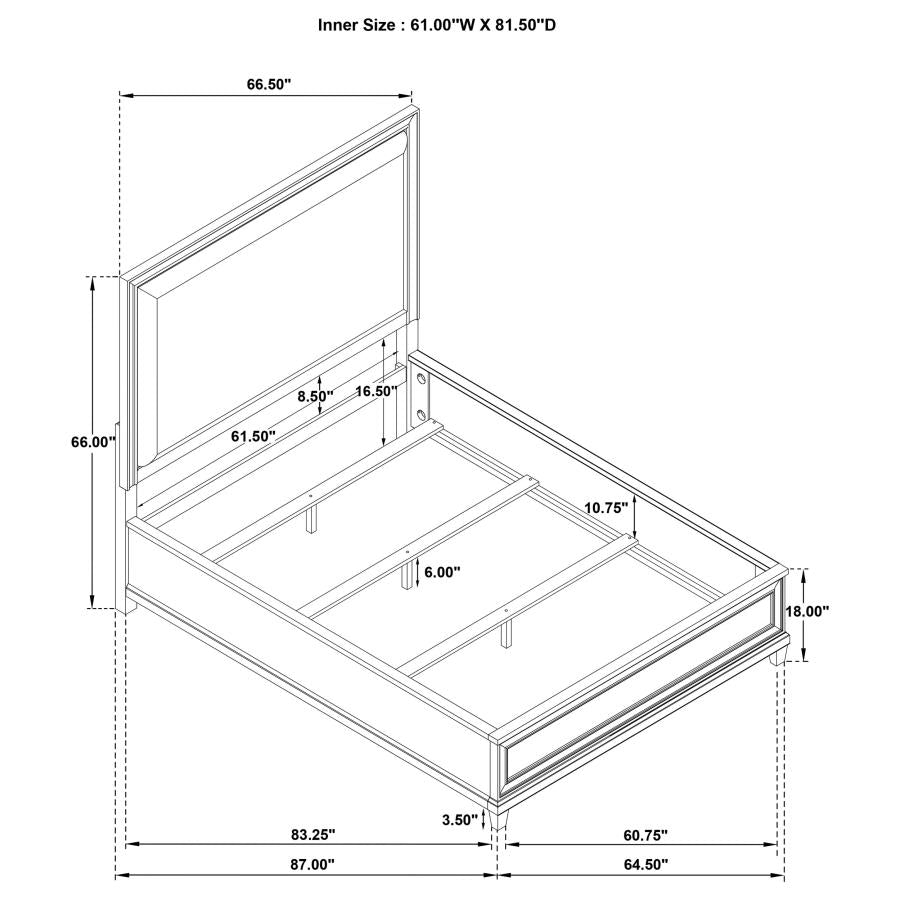 Home & Sleep Outlet - Pembroke 66-inch Queen Panel Bed Washed Oak