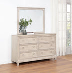 Home & Sleep Outlet - Pembroke 6-drawer Bedroom Dresser with Mirror Washed Oak