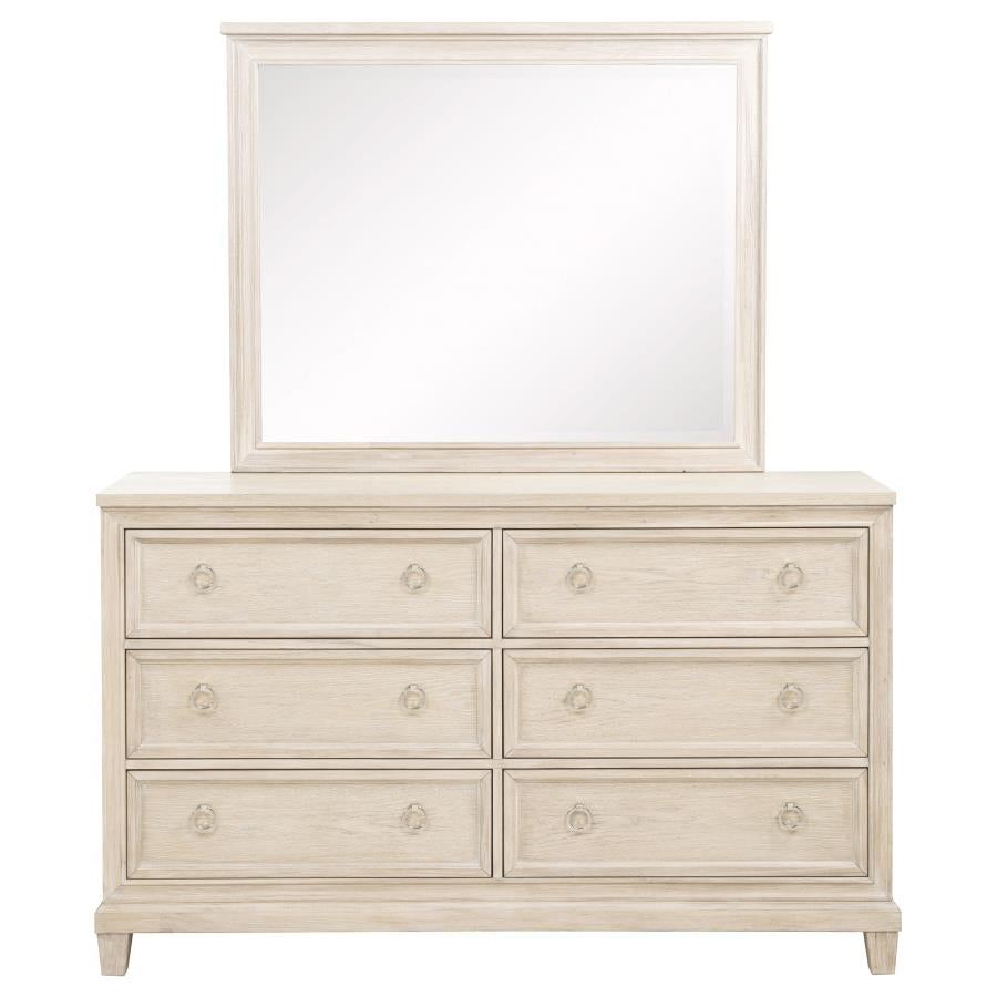 Home & Sleep Outlet - Pembroke 6-drawer Bedroom Dresser with Mirror Washed Oak