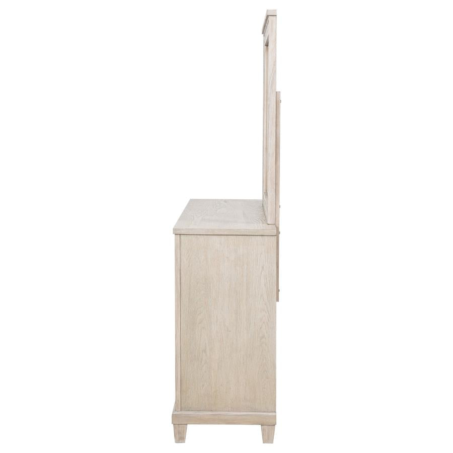 Home & Sleep Outlet - Pembroke 6-drawer Bedroom Dresser with Mirror Washed Oak