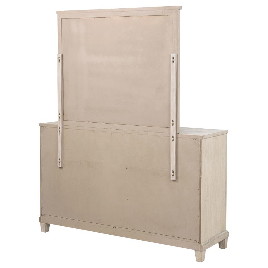 Home & Sleep Outlet - Pembroke 6-drawer Bedroom Dresser with Mirror Washed Oak