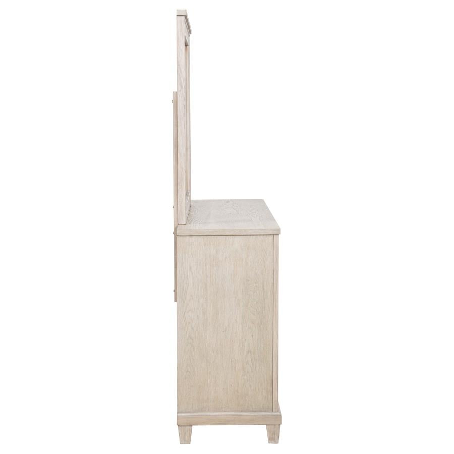 Home & Sleep Outlet - Pembroke 6-drawer Bedroom Dresser with Mirror Washed Oak