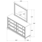 Home & Sleep Outlet - Pembroke 6-drawer Bedroom Dresser with Mirror Washed Oak