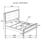 Home & Sleep Outlet - Atlas 63-inch Eastern King Upholstered Panel Bed Grey and Dark Oak