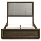 Home & Sleep Outlet - Atlas 63-inch Queen Upholstered Panel Bed Grey and Dark Oak