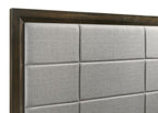 Home & Sleep Outlet - Atlas 63-inch Queen Upholstered Panel Bed Grey and Dark Oak